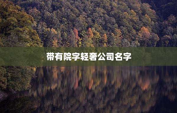 带有院字轻奢公司名字