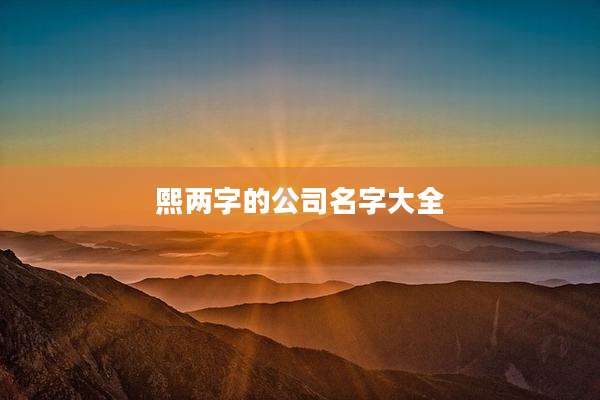 熙两字的公司名字大全