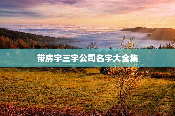 带房字三字公司名字大全集