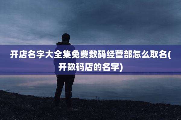 开店名字大全集免费数码经营部怎么取名(开数码店的名字)