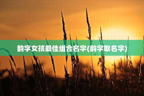 韵字女孩最佳组合名字(韵字取名字)
