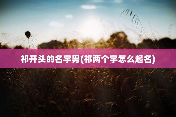 祁开头的名字男(祁两个字怎么起名)
