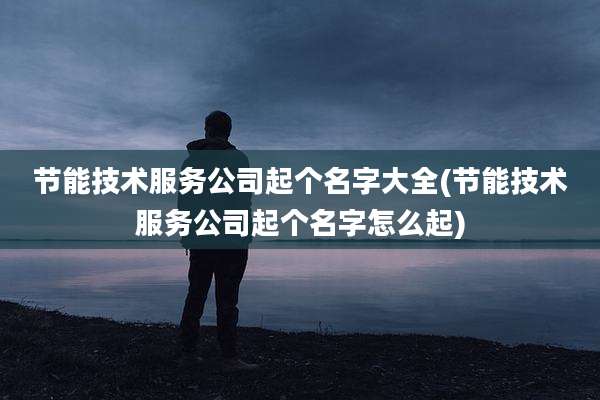 节能技术服务公司起个名字大全(节能技术服务公司起个名字怎么起)