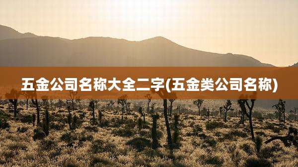 五金公司名称大全二字(五金类公司名称)