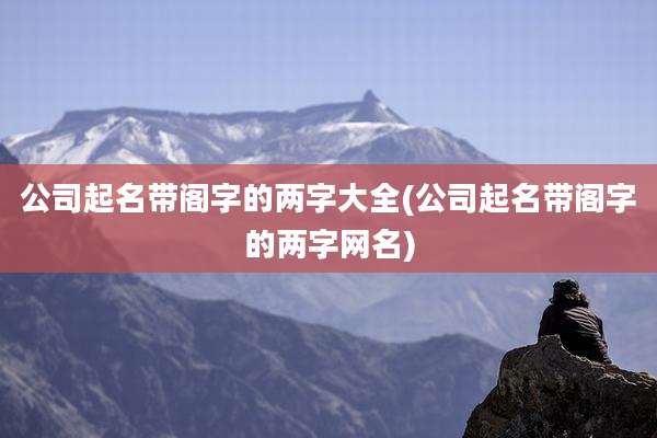公司起名带阁字的两字大全(公司起名带阁字的两字网名)