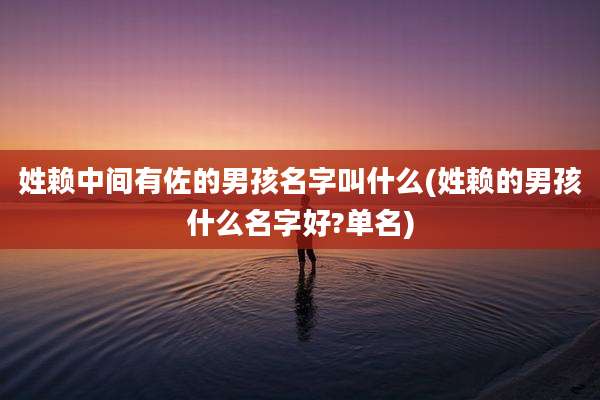姓赖中间有佐的男孩名字叫什么(姓赖的男孩什么名字好?单名)