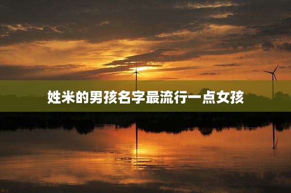 姓米的男孩名字最流行一点女孩