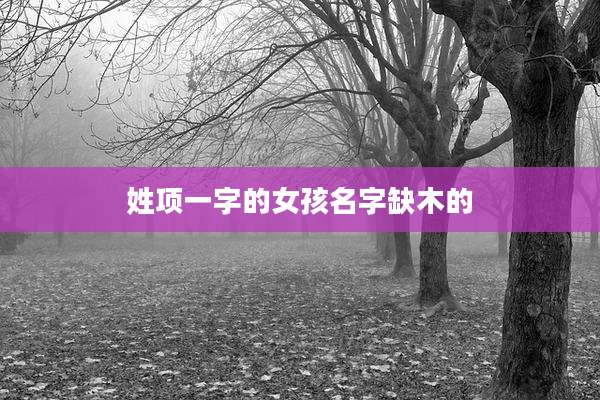 姓项一字的女孩名字缺木的