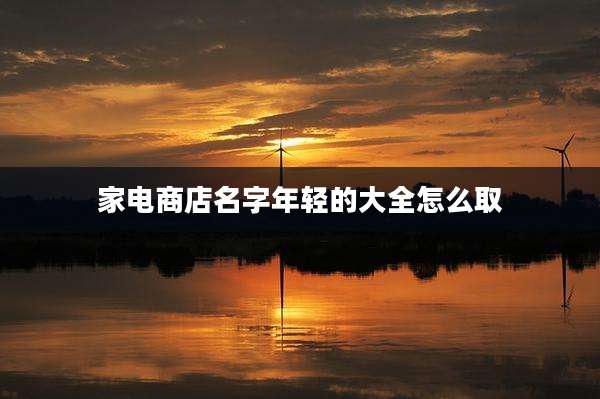 家电商店名字年轻的大全怎么取