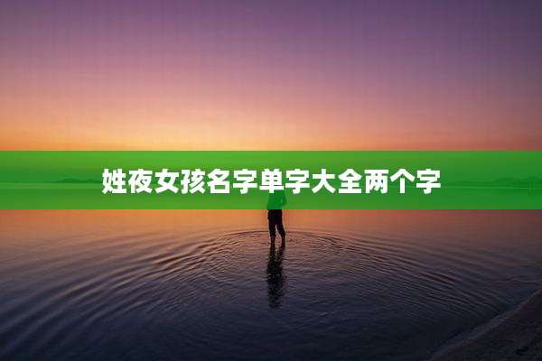 姓夜女孩名字单字大全两个字