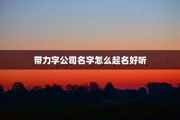 带力字公司名字怎么起名好听