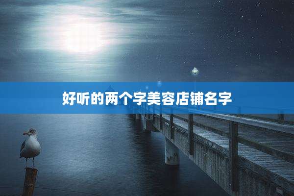 好听的两个字美容店铺名字
