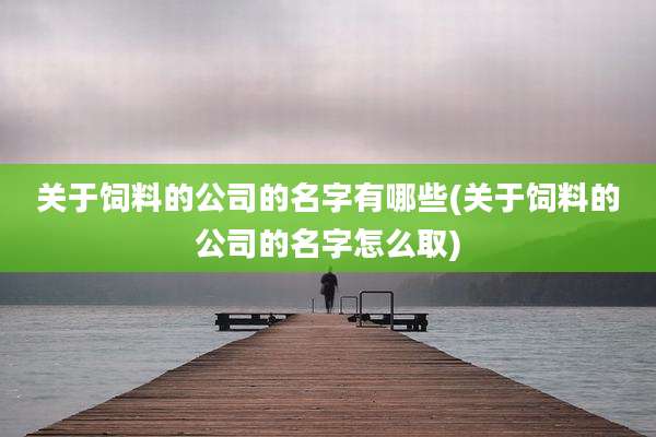 关于饲料的公司的名字有哪些(关于饲料的公司的名字怎么取)