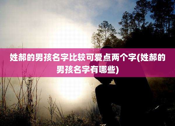 姓郝的男孩名字比较可爱点两个字(姓郝的男孩名字有哪些)