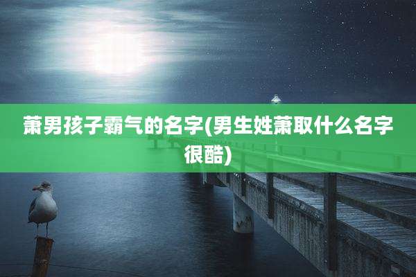 萧男孩子霸气的名字(男生姓萧取什么名字很酷)