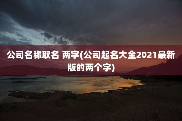 公司名称取名 两字(公司起名大全2021最新版的两个字)