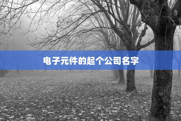电子元件的起个公司名字