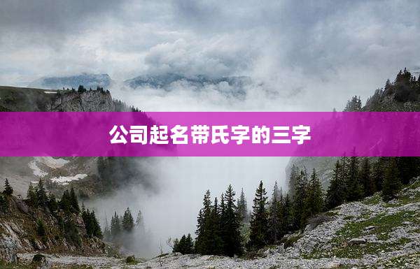 公司起名带氏字的三字