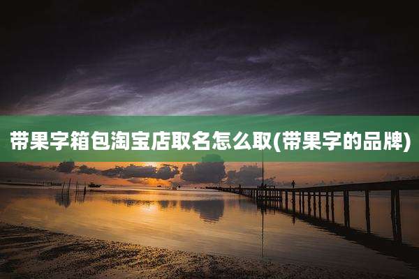 带果字箱包淘宝店取名怎么取(带果字的品牌)