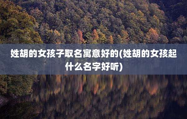 姓胡的女孩子取名寓意好的(姓胡的女孩起什么名字好听)
