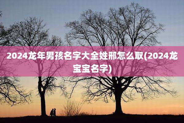 2024龙年男孩名字大全姓邢怎么取(2024龙宝宝名字)