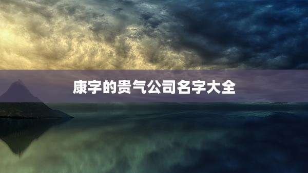 康字的贵气公司名字大全