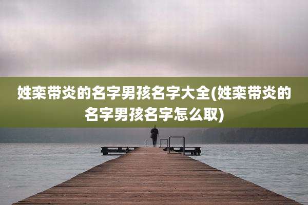 姓栾带炎的名字男孩名字大全(姓栾带炎的名字男孩名字怎么取)