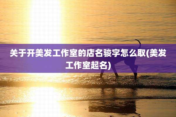 关于开美发工作室的店名骏字怎么取(美发工作室起名)
