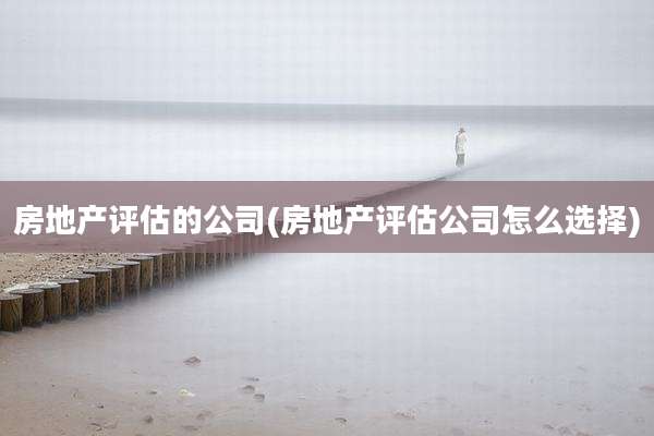 房地产评估的公司(房地产评估公司怎么选择)