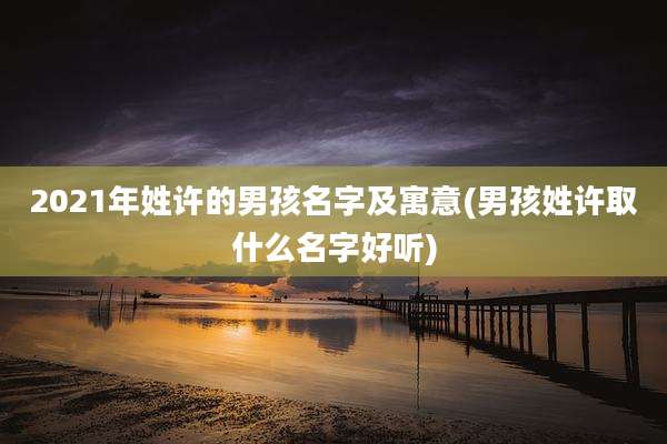 2021年姓许的男孩名字及寓意(男孩姓许取什么名字好听)