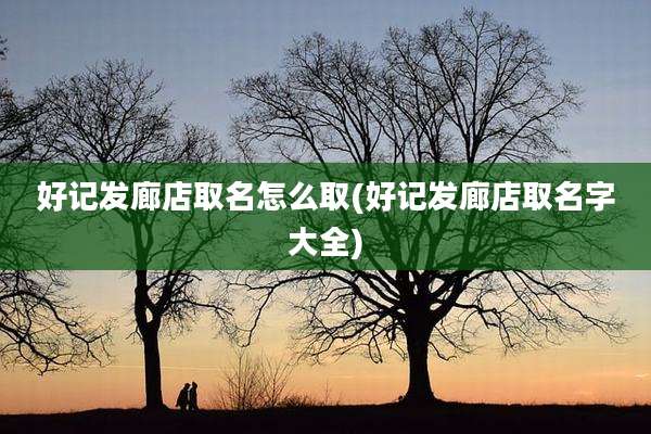 好记发廊店取名怎么取(好记发廊店取名字大全)