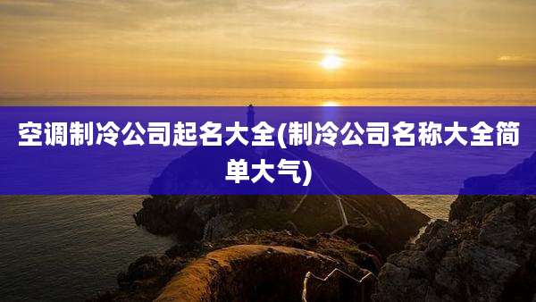 空调制冷公司起名大全(制冷公司名称大全简单大气)