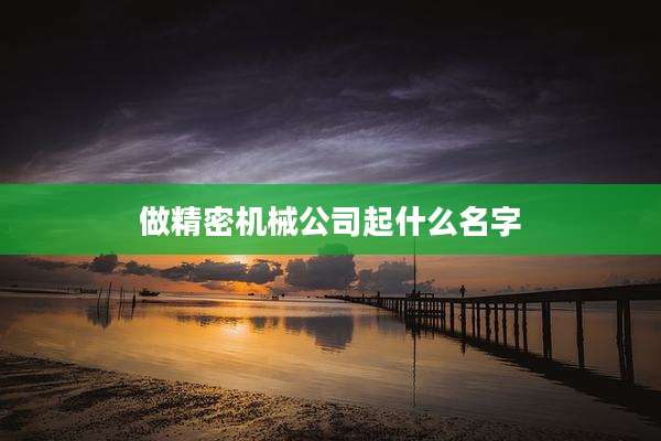 做精密机械公司起什么名字