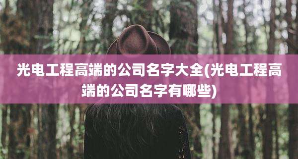 光电工程高端的公司名字大全(光电工程高端的公司名字有哪些)