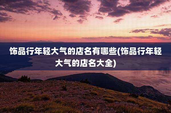 饰品行年轻大气的店名有哪些(饰品行年轻大气的店名大全)