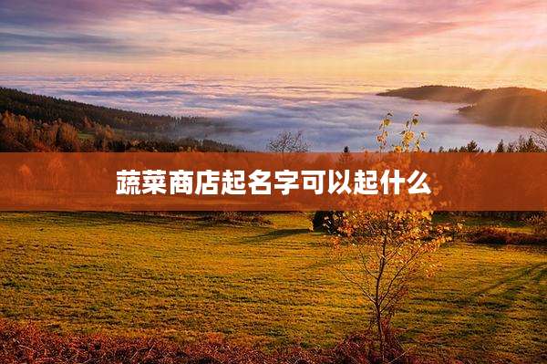 蔬菜商店起名字可以起什么