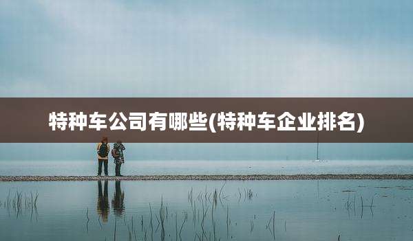 特种车公司有哪些(特种车企业排名)