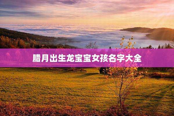 腊月出生龙宝宝女孩名字大全