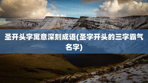 圣开头字寓意深刻成语(圣字开头的三字霸气名字)