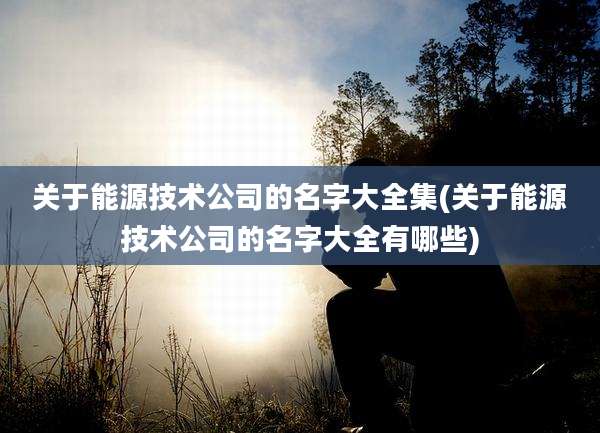 关于能源技术公司的名字大全集(关于能源技术公司的名字大全有哪些)