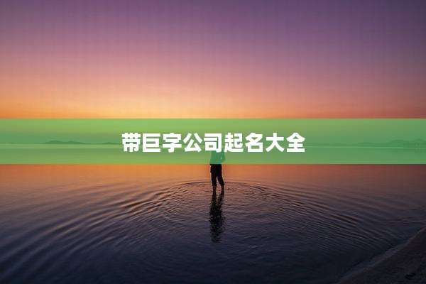 带巨字公司起名大全