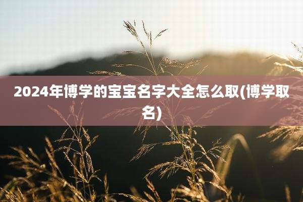 2024年博学的宝宝名字大全怎么取(博学取名)