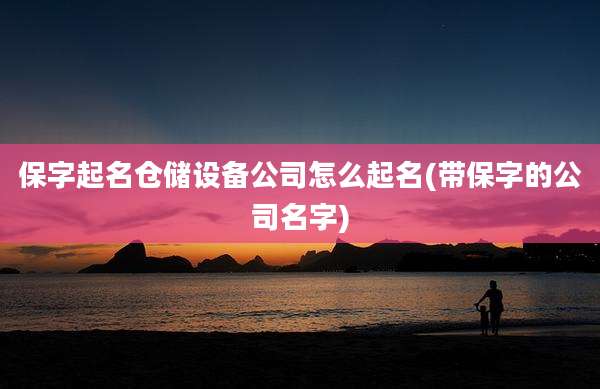 保字起名仓储设备公司怎么起名(带保字的公司名字)