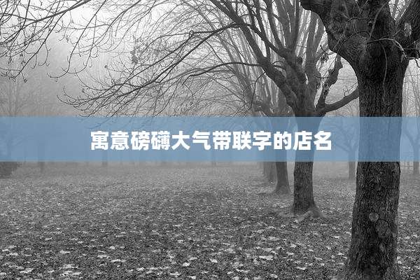 寓意磅礴大气带联字的店名