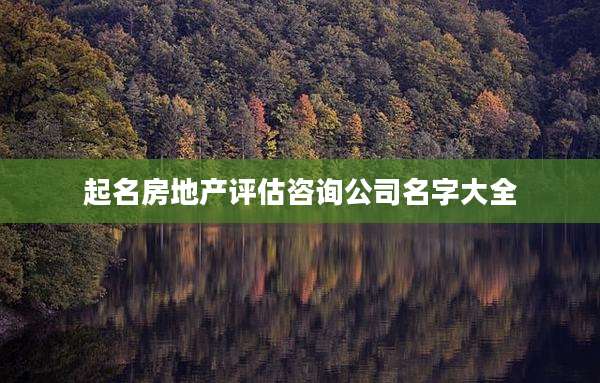 起名房地产评估咨询公司名字大全
