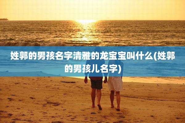 姓郭的男孩名字清雅的龙宝宝叫什么(姓郭的男孩儿名字)