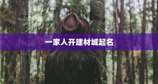 一家人开建材城起名