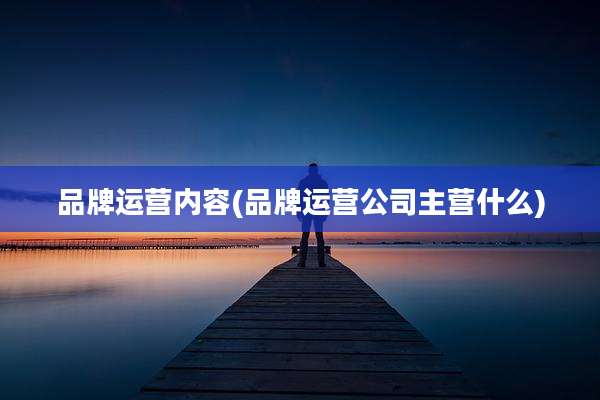 品牌运营内容(品牌运营公司主营什么)