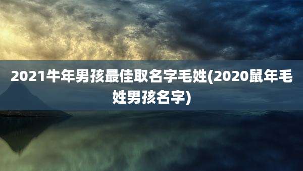 2021牛年男孩最佳取名字毛姓(2020鼠年毛姓男孩名字)