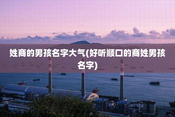 姓商的男孩名字大气(好听顺口的商姓男孩名字)